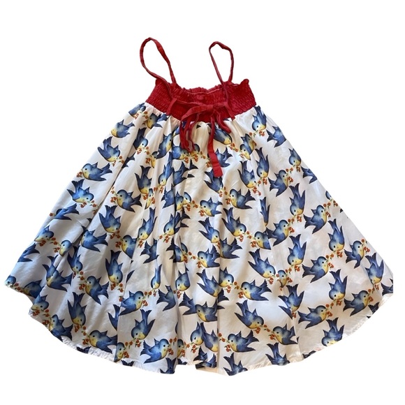 Paper Wings For Little Skye High-Low Flowing Dress with Blue Birds Size 3 - Picture 1 of 4